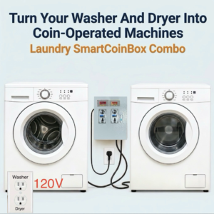 Smart Coin Box Kit – Convert Home Washer and Gas Dryer to Coin-Operated Laundry (120V)