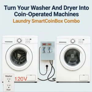 Kit Smart Coin Box: convierte tu lavadora y secadora de gas domésticas en una lavandería que funciona con monedas (120 V)