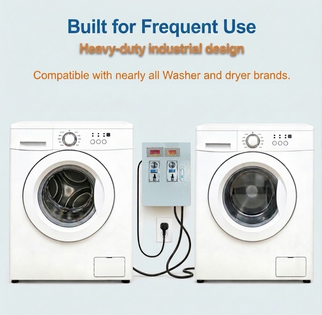 Smart Coin Box Kit – Convert Home Washer and Gas Dryer to Coin-Operated Laundry (120V) - Image 3