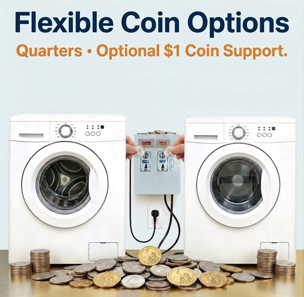 Smart Coin Box Kit – Convert Home Washer and Gas Dryer to Coin-Operated Laundry (120V) - Image 4