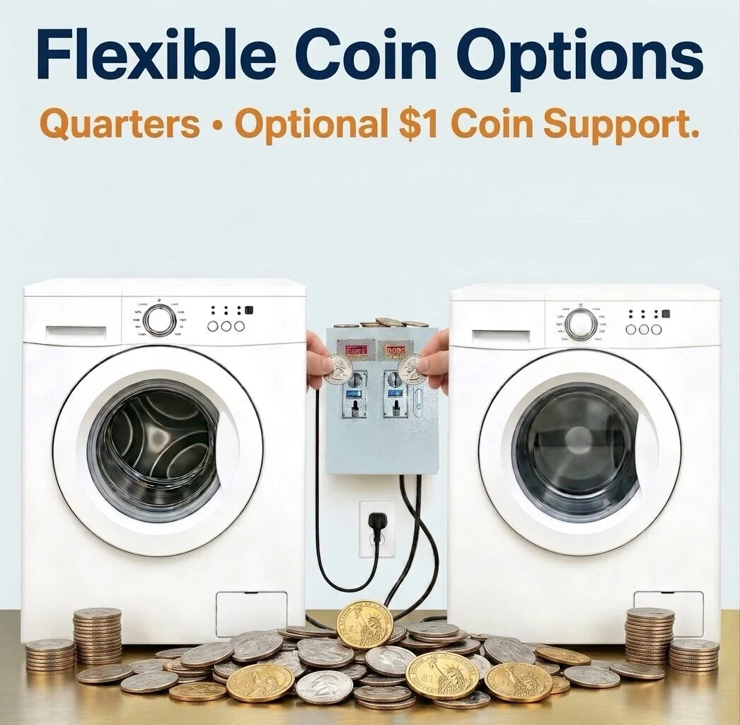 Kit Smart Coin Box: convierte tu lavadora y secadora de gas domésticas en una lavandería que funciona con monedas (120 V) - Imagen 4