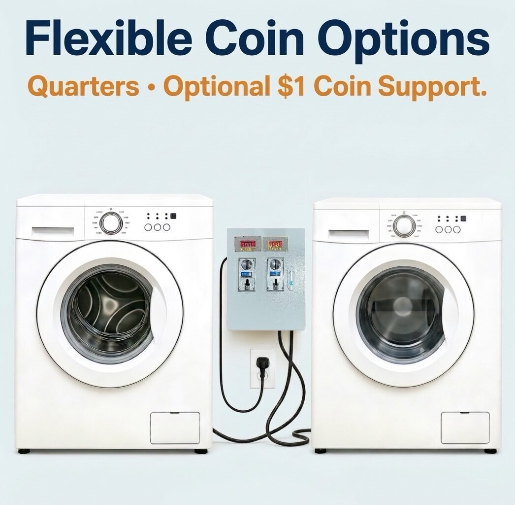 Smart Coin Box Kit – Convert Home Washer and Gas Dryer to Coin-Operated Laundry (120V) - Image 5