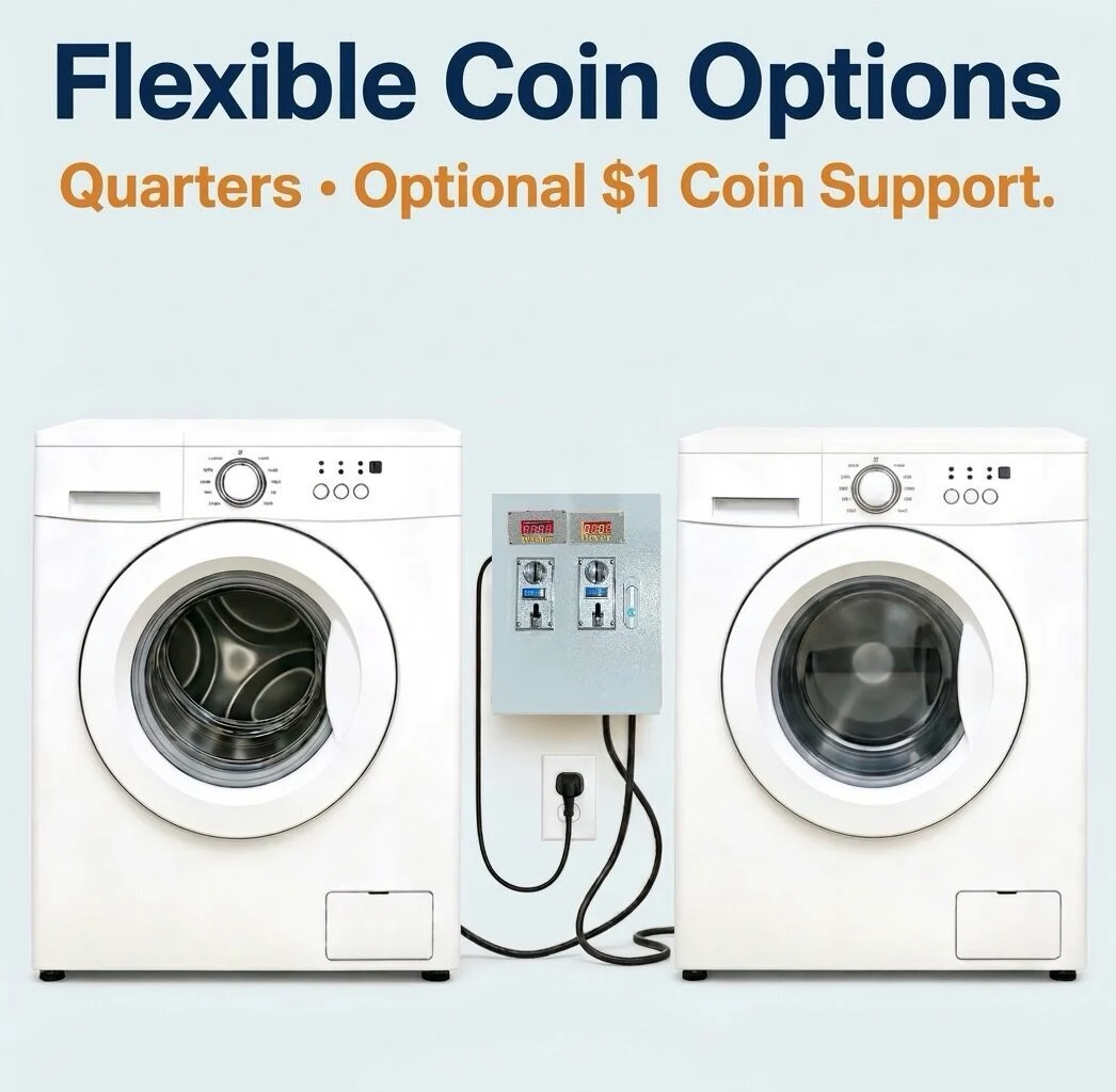 Kit Smart Coin Box: convierte tu lavadora y secadora de gas domésticas en una lavandería que funciona con monedas (120 V) - Imagen 5