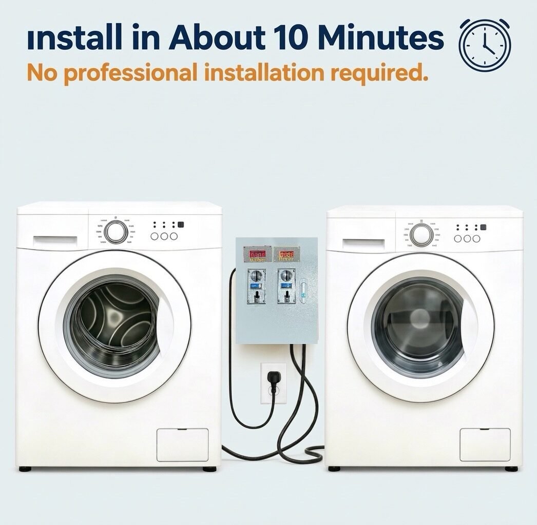 Smart Coin Box Kit – Convert Home Washer and Gas Dryer to Coin-Operated Laundry (120V) - Image 6