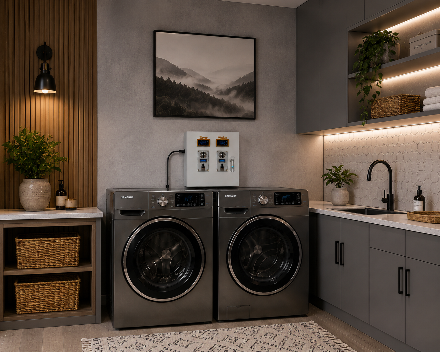 Laundry Smart Coin Box Kit – Gas Dryer & Washer kit Wi-Fi & OLED Model (120V) - Image 2