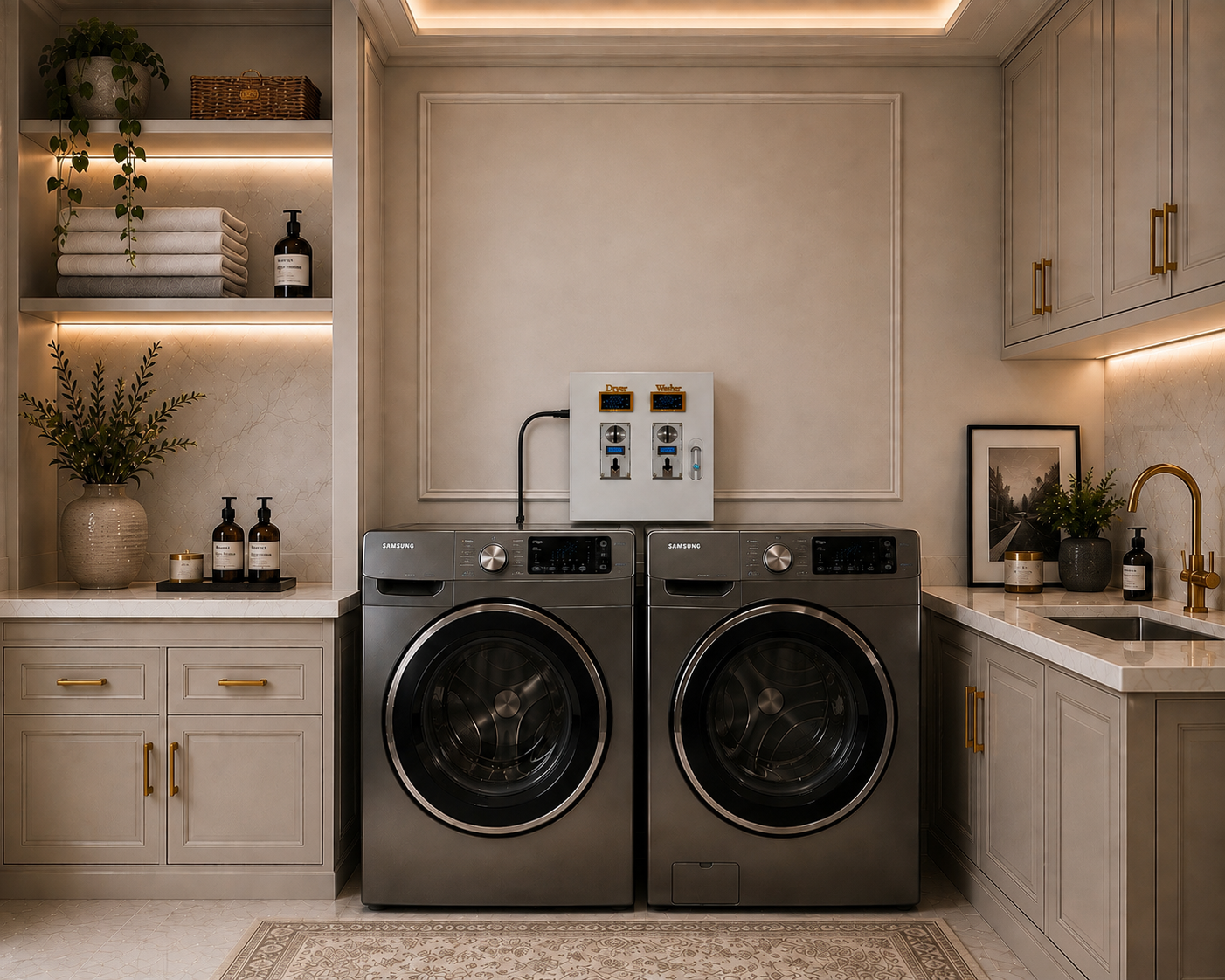 Laundry Smart Coin Box Kit – Gas Dryer & Washer kit Wi-Fi & OLED Model (120V) - Image 3