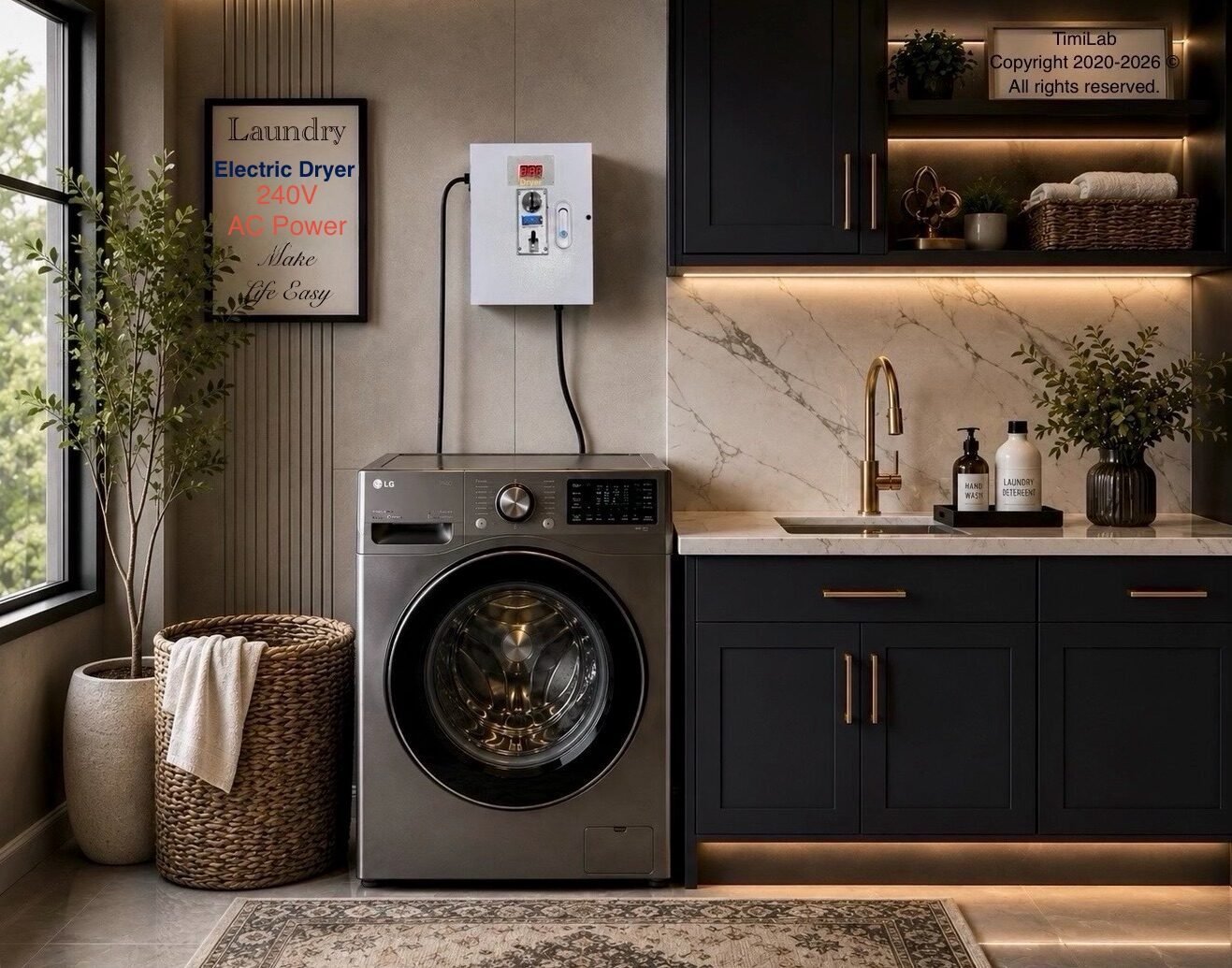 Electric dryer solo kit 240V smart coin box