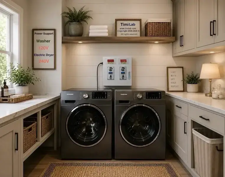 TimiLab Electric Dryer and Washer Coin-Operated Laundry Kit 240V 120V
