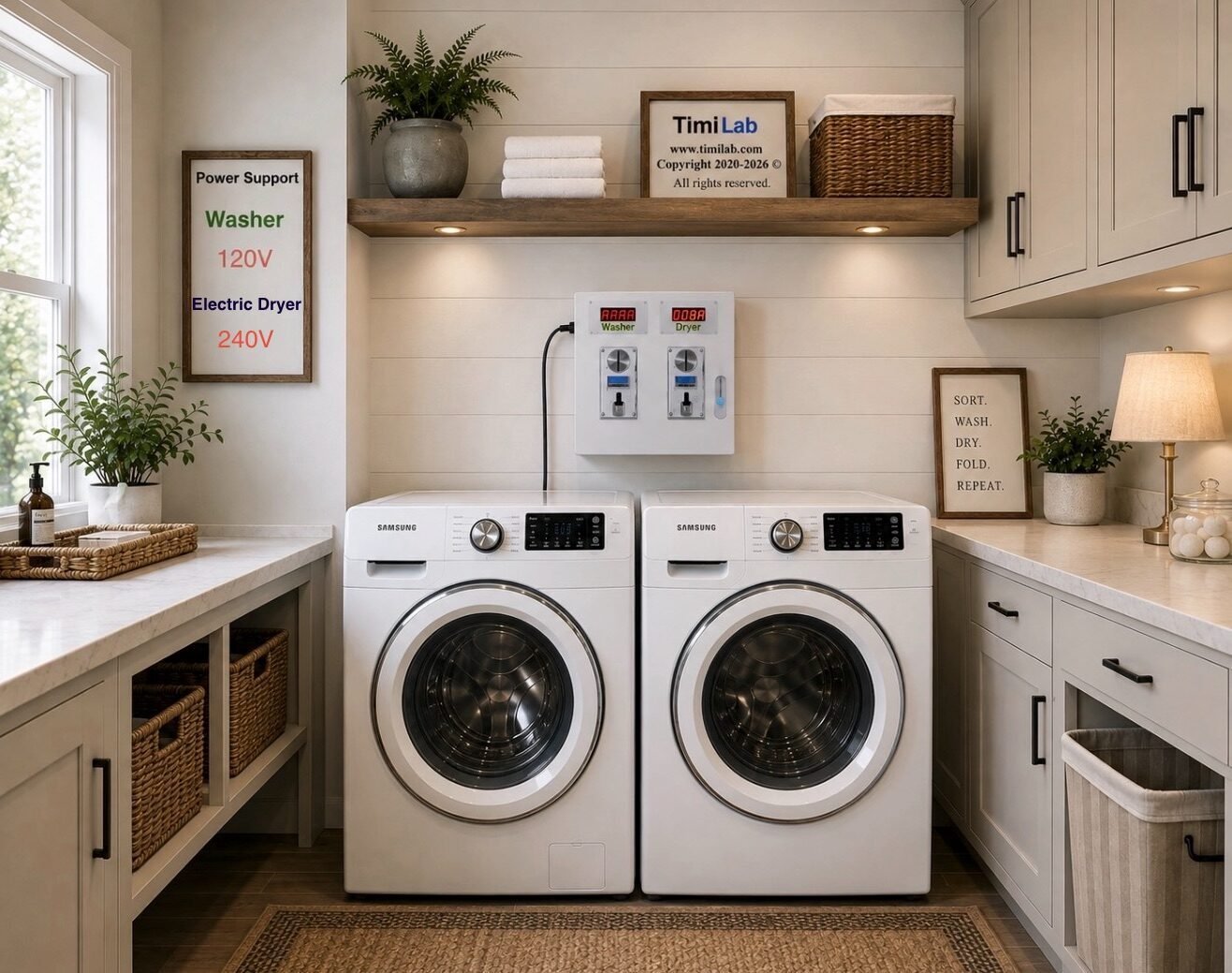 Electric dryer and washer duo kit 120V 240V smart coin box