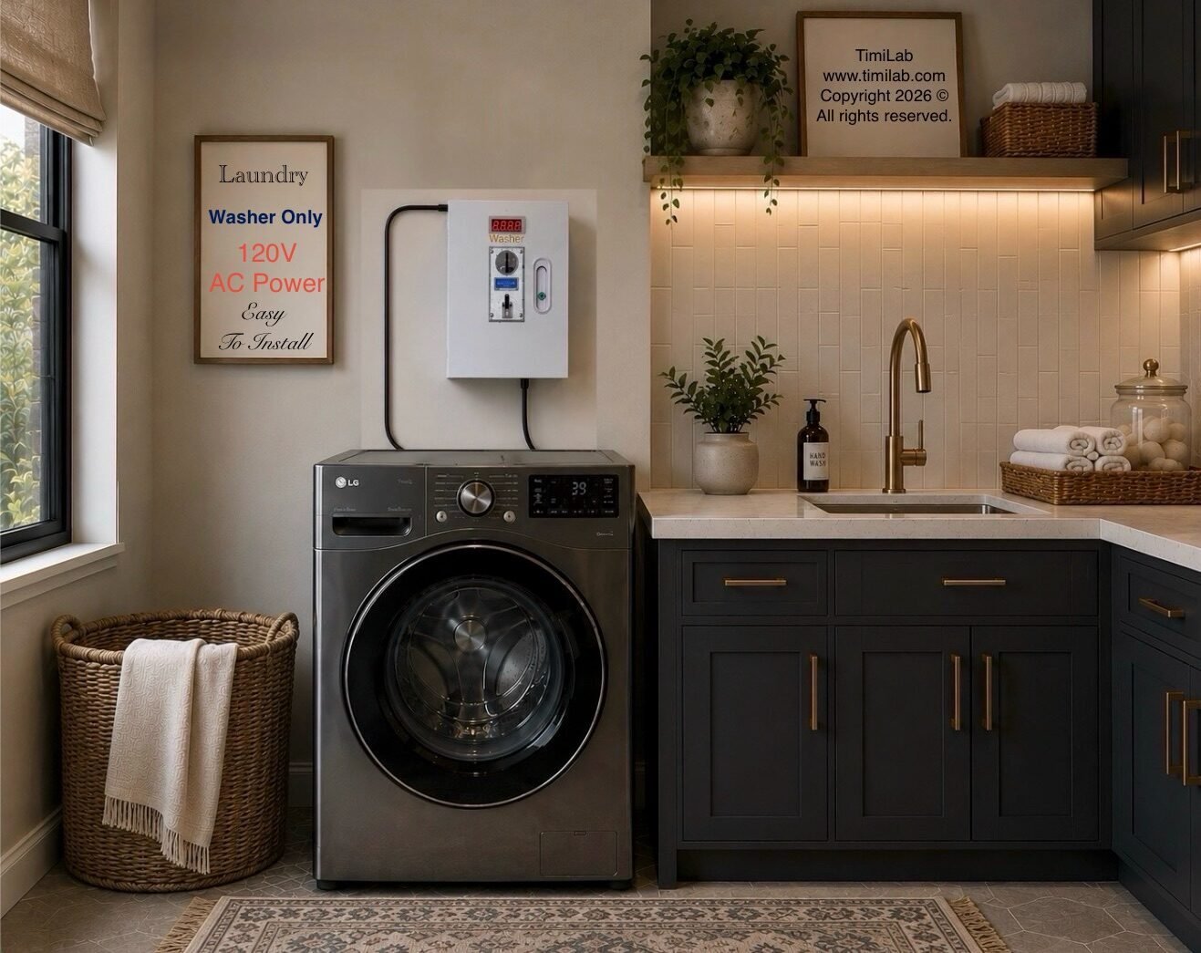 Washer solo kit 120V smart coin box with OLED display
