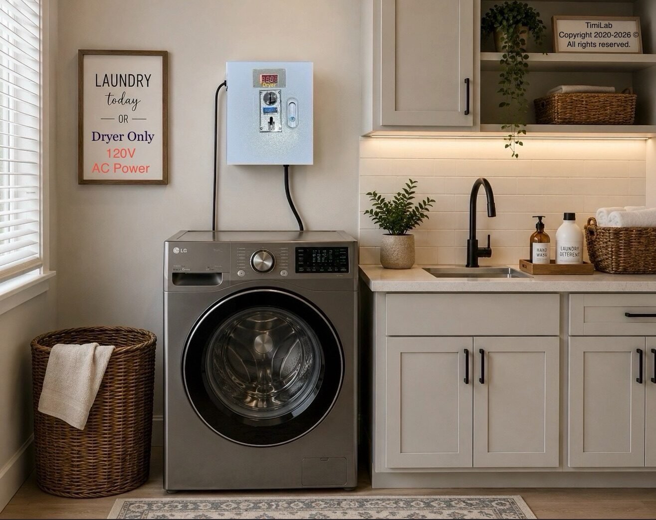 Gas dryer solo kit 120V smart coin box with OLED display